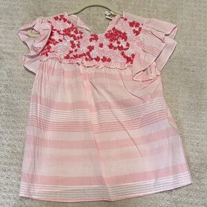 Elegant Pink and Red Floral Women's Blouse